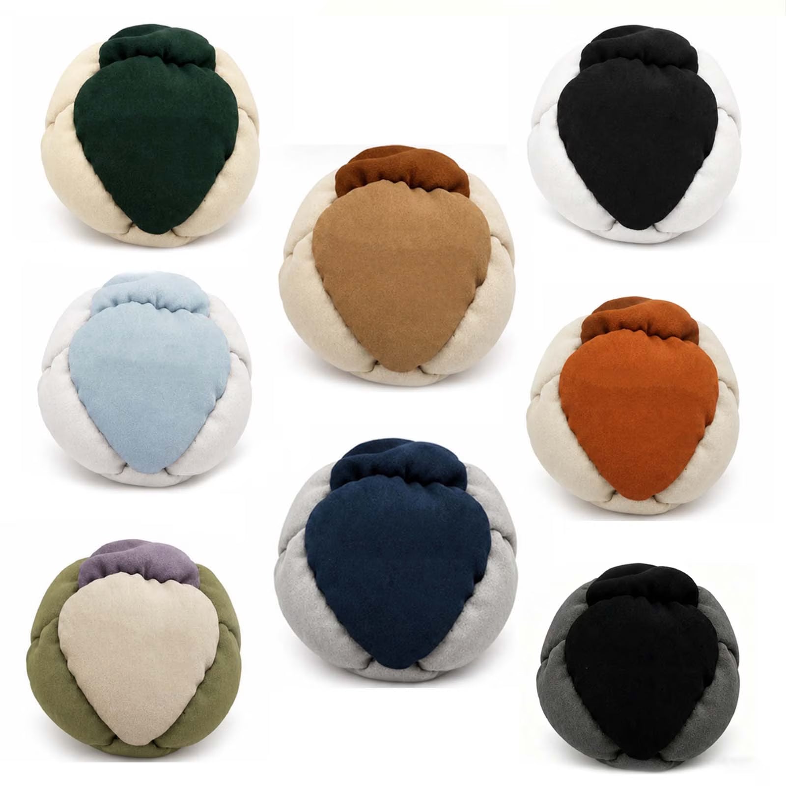 Nutt Kick Sacks, Durable Handmade Sand Filled Footbag Hacky Bags, Indoor Outdoor Footbag Game Relief Fidget Ball for Backyard Beach, Soft Touch